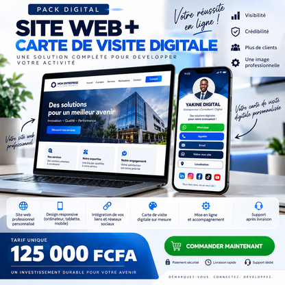 Pack Digital Premium – Site Web Professionnel + Carte de Visite Digitale