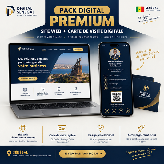 Pack Digital Premium - Site Web Professionnel + Carte de Visite Digitale